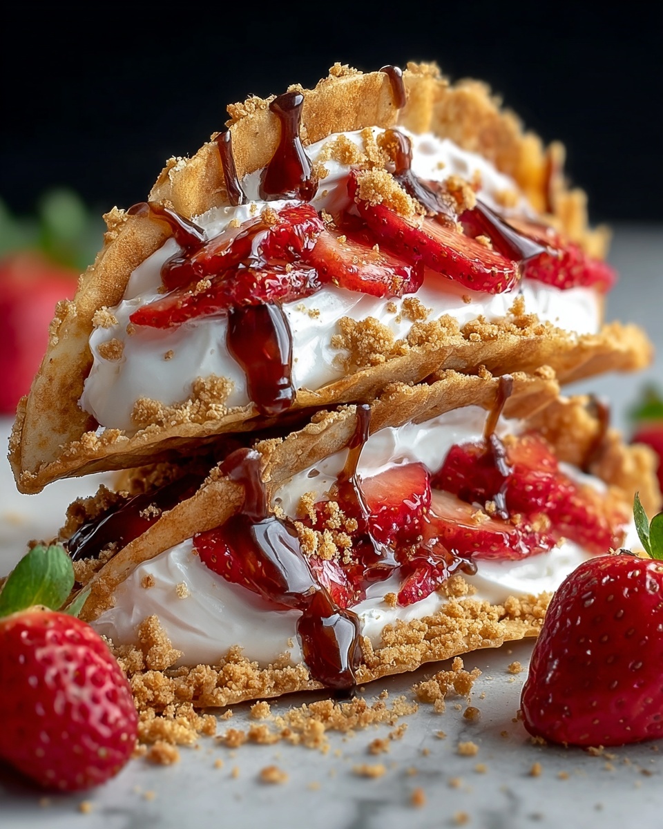 Irresistible Strawberry Crunch Cheesecake Tacos Delight Recipe - Recipe Image