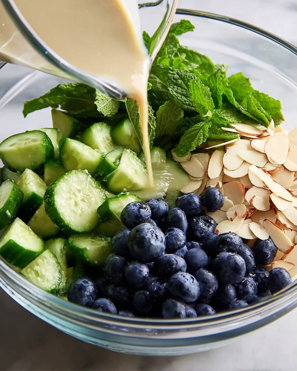 Cucumber Blueberry Salad with Mint and Almonds Recipe - Recipe Image