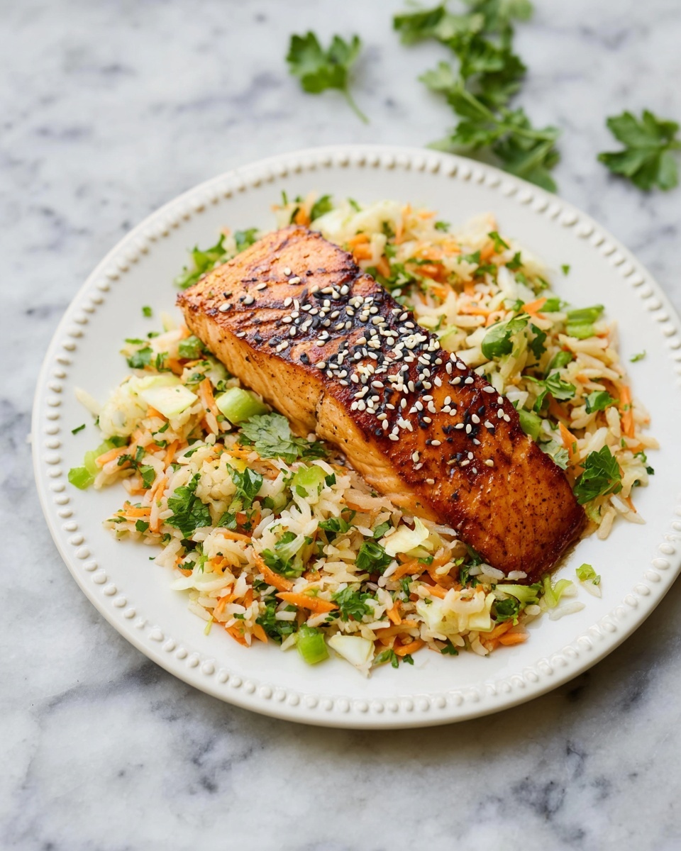 Sesame Sriracha Grilled Salmon Nourish Bowl Recipe - Recipe Image