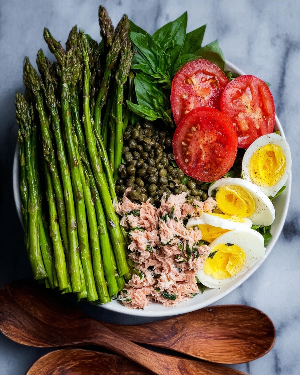 Spring Asparagus and Green Bean Salad with Tuna and Herb Dressing Recipe - Recipe Image