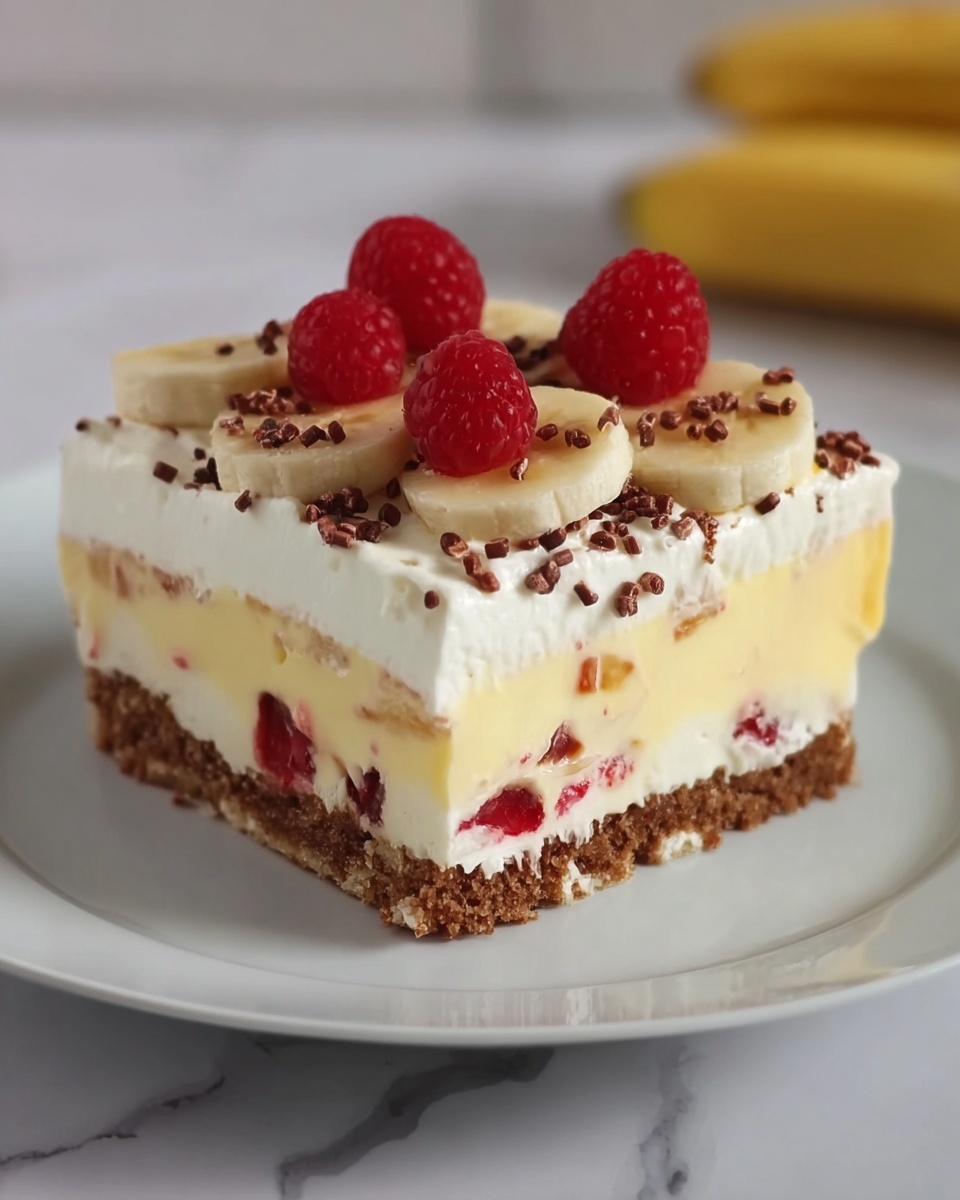 No-Bake Banana Split Cake Recipe - Recipe Image