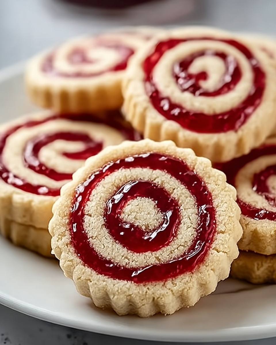 Buttery Raspberry Swirl Shortbread Cookies Recipe - Recipe Image