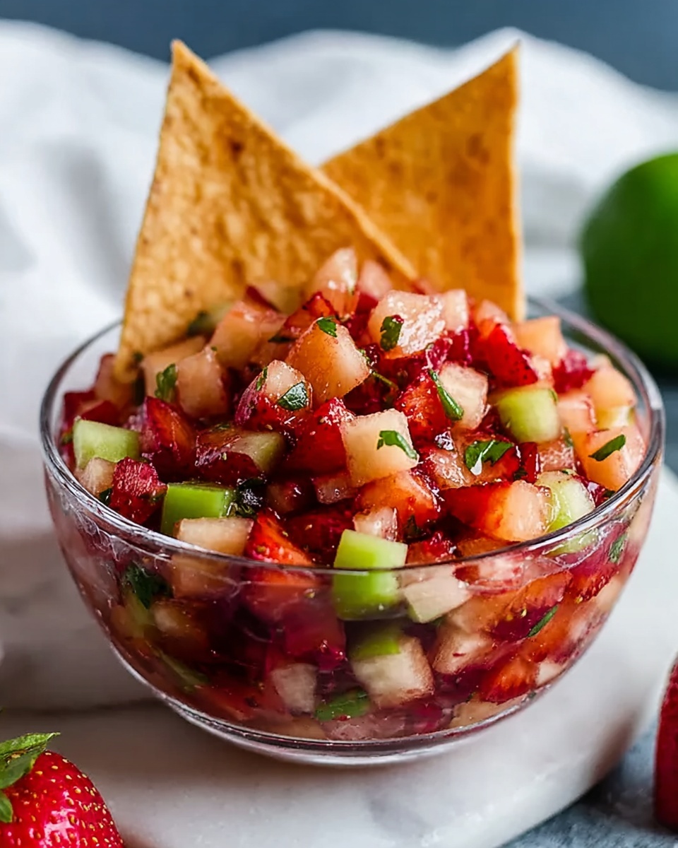 Fresh Fruit Salsa with Cinnamon Sugar Tortilla Chips Recipe - Recipe Image