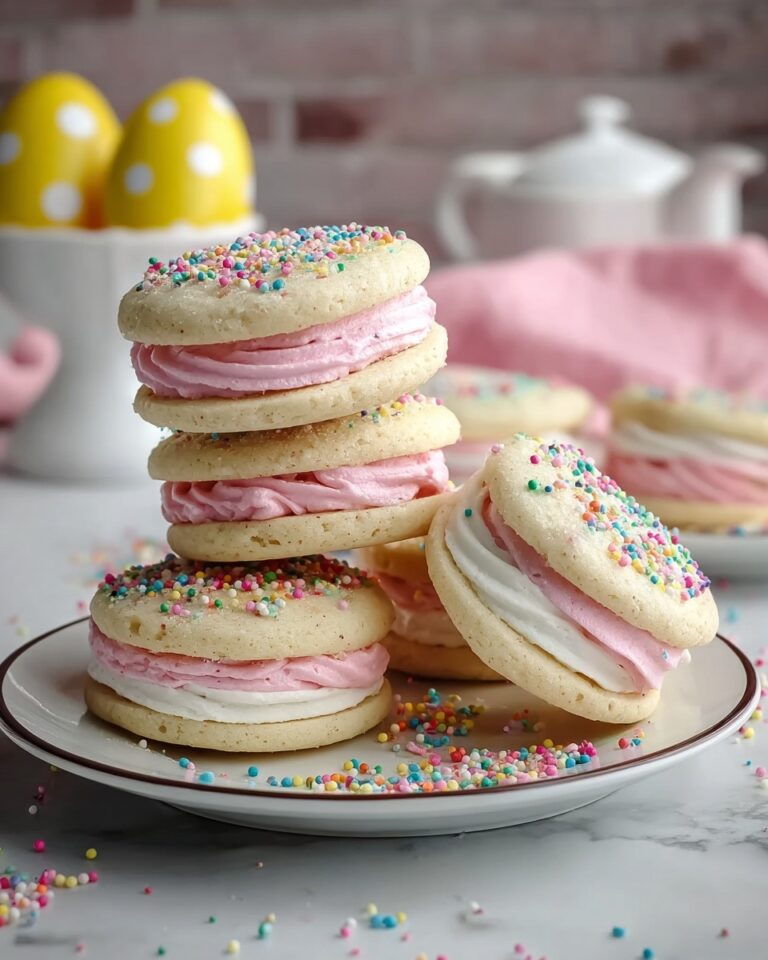 Easter Pastel Whoopie Pies with Vanilla Frosting and Sprinkles Recipe