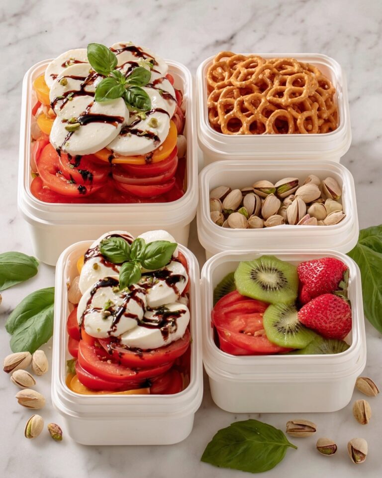Caprese Lunchbox Idea with Fresh Fruits and Nuts Recipe