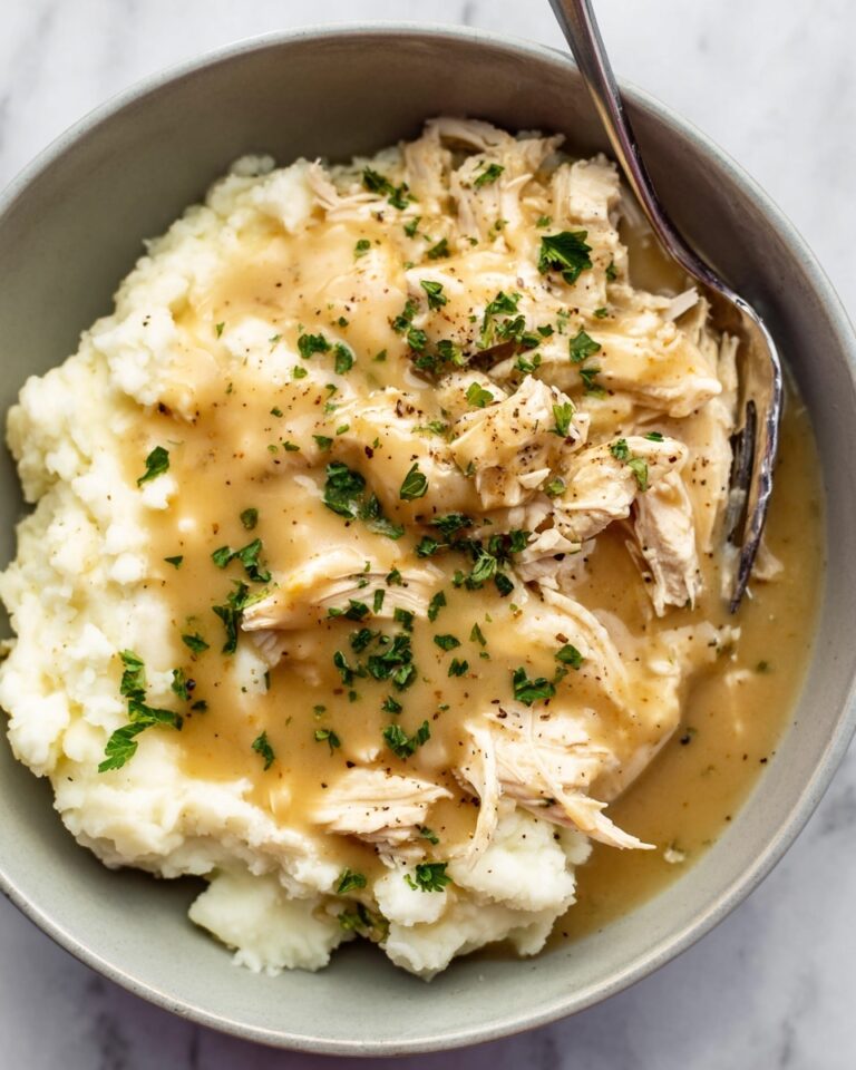 Easy 3-Ingredient Shredded Chicken and Gravy Recipe