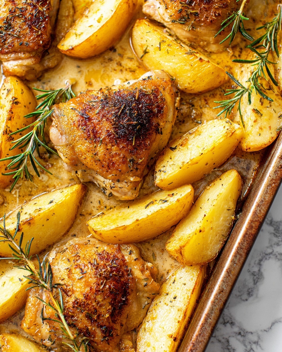 Sheet Pan Baked Chicken and Potatoes Recipe - Recipe Image