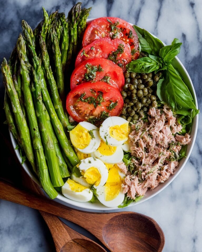 Spring Asparagus and Green Bean Salad with Tuna and Herb Dressing Recipe