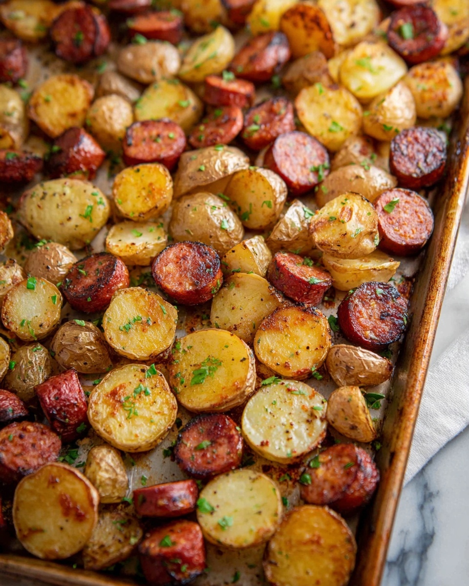 Roasted Potatoes and Kielbasa (One-Pan Recipe) Recipe - Recipe Image