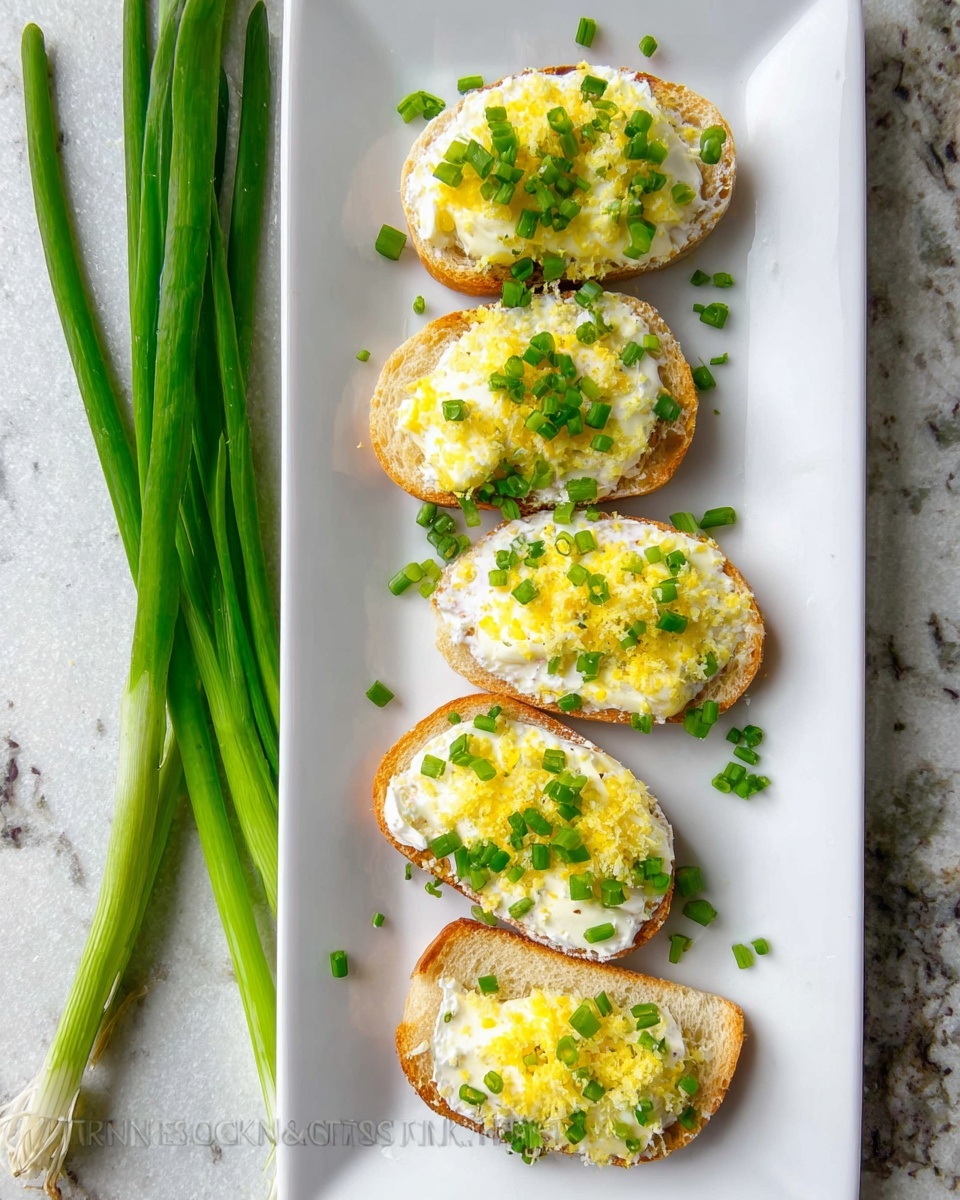 Egg and Chive Canapés with Creamy Swiss Cheese Recipe - Recipe Image