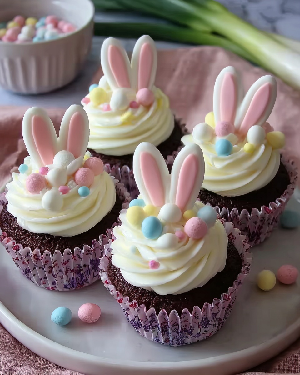 Bunny Ears Easter Cupcakes Recipe - Recipe Image