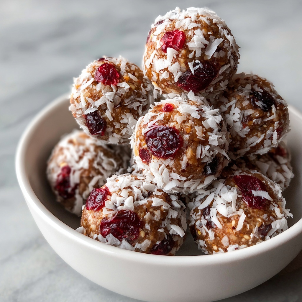 Cranberry Coconut Energy Balls Recipe - Recipe Image