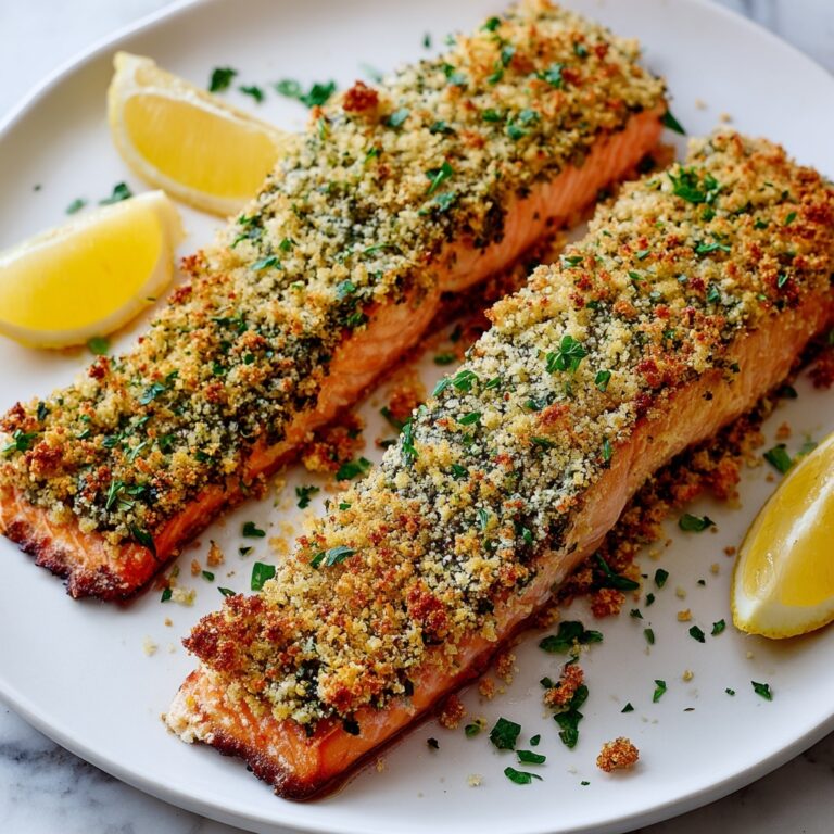 Garlic Herb Crusted Salmon Recipe