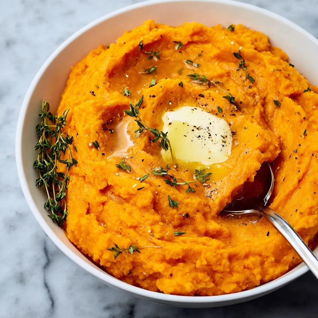 Savory Mashed Sweet Potatoes with Fresh Herbs and Cream Cheese Recipe - Recipe Image
