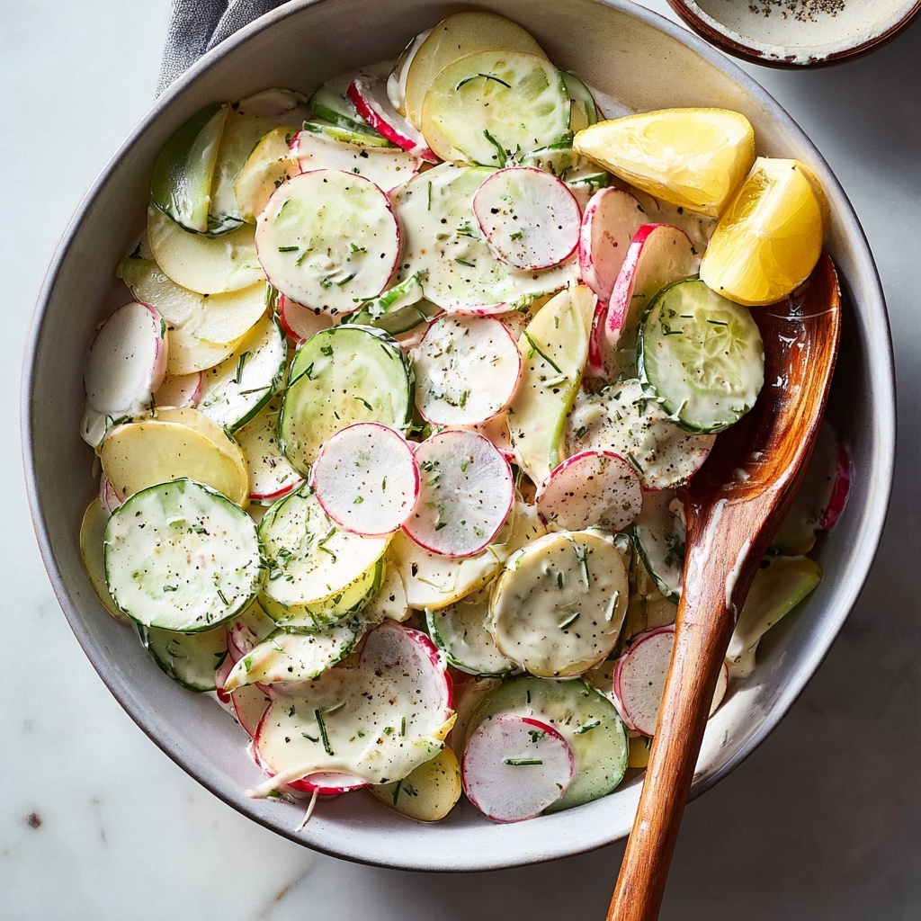 Creamy Cucumber Salad with Apples and Radishes Recipe - Recipe Image