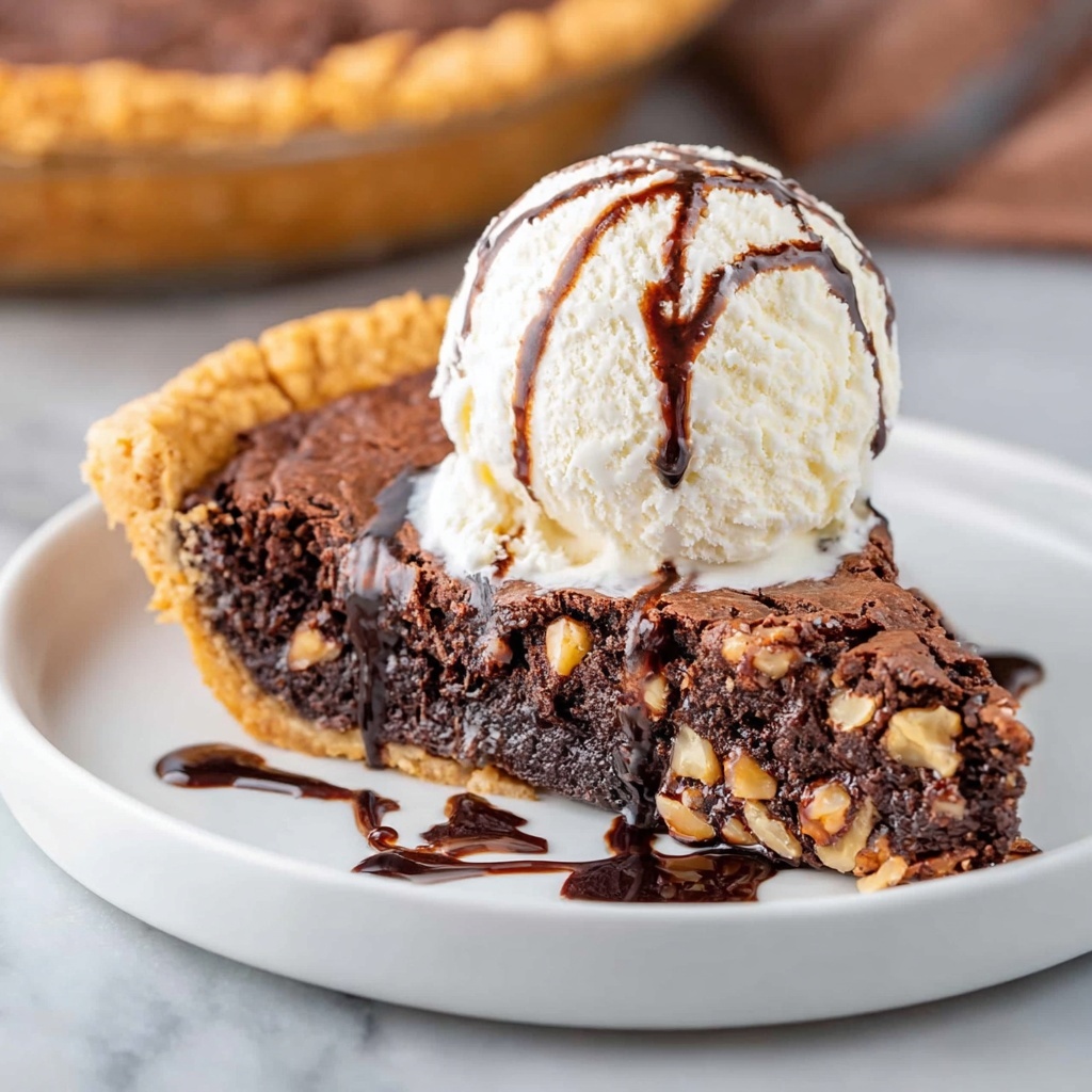 Fudge Brownie Pie with Toasted Pecans Recipe - Recipe Image