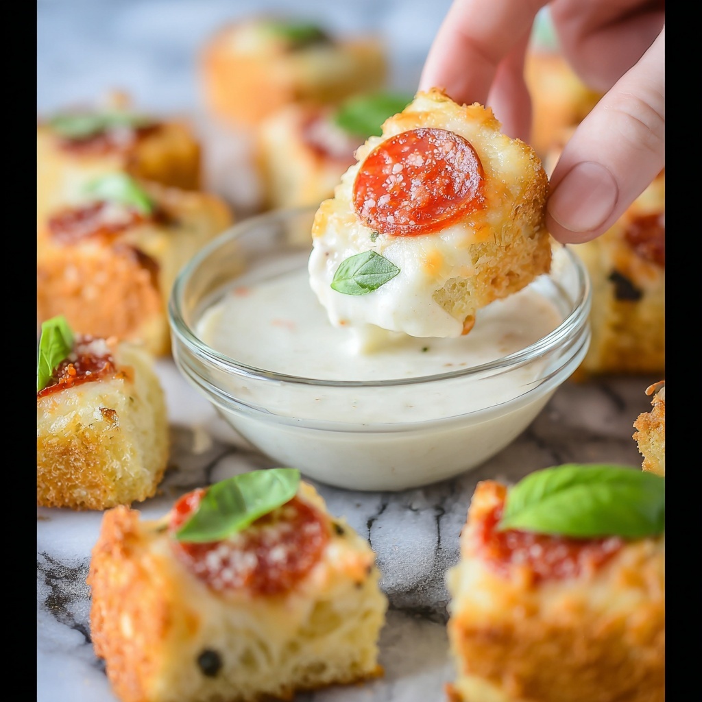 Garlic Butter French Bread Pizza Bites Recipe - Recipe Image