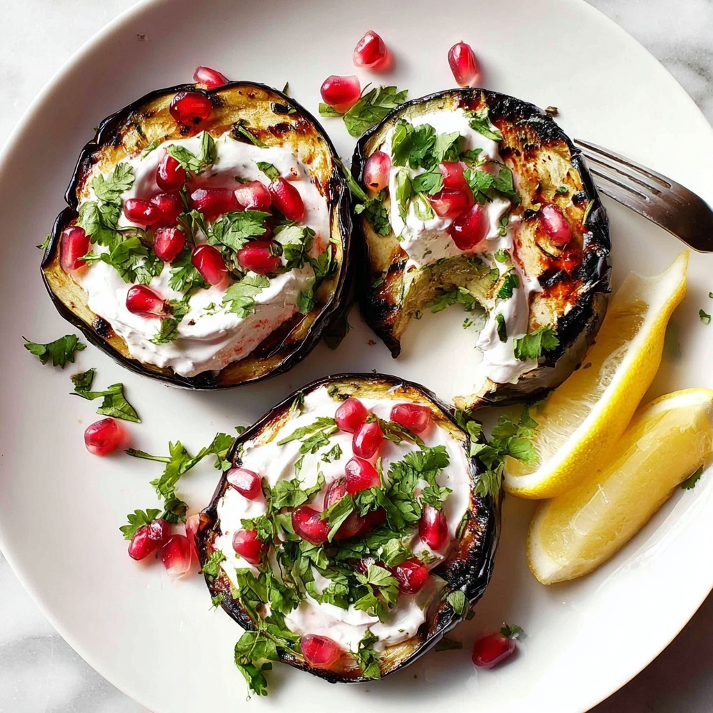Grilled Eggplant with Yoghurt Sauce and Fresh Herbs Recipe - Recipe Image