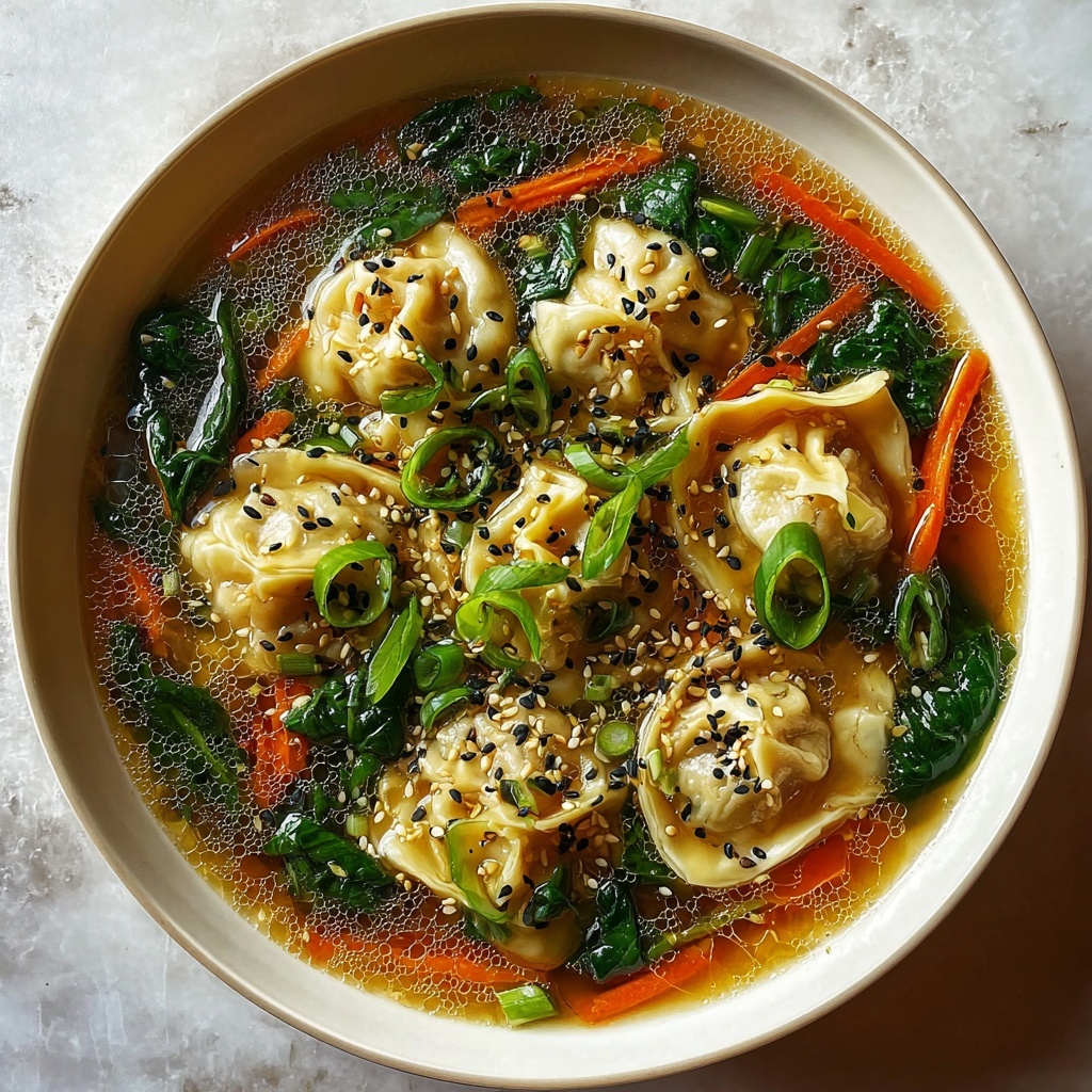 Steaming Hot Asian Potsticker Soup Recipe - Recipe Image