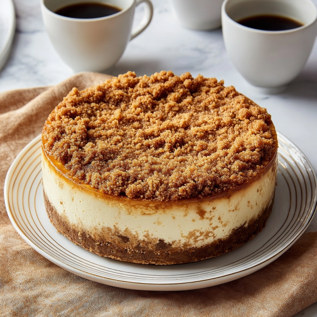 Coffee Cake Cheesecake with Cinnamon Sugar and Crumble Recipe - Recipe Image