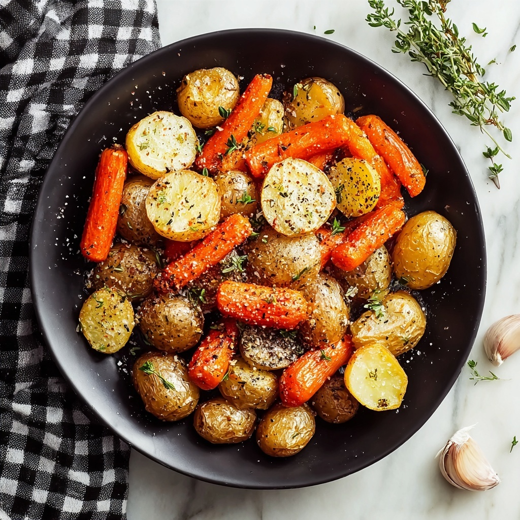 Garlic Herb Roasted Potatoes, Carrots, and Zucchini Recipe - Recipe Image