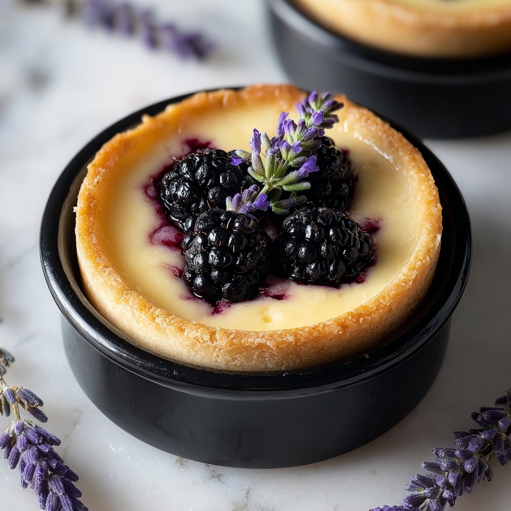 Mini Blackberry Lavender Cheesecakes Recipe - Recipe Image