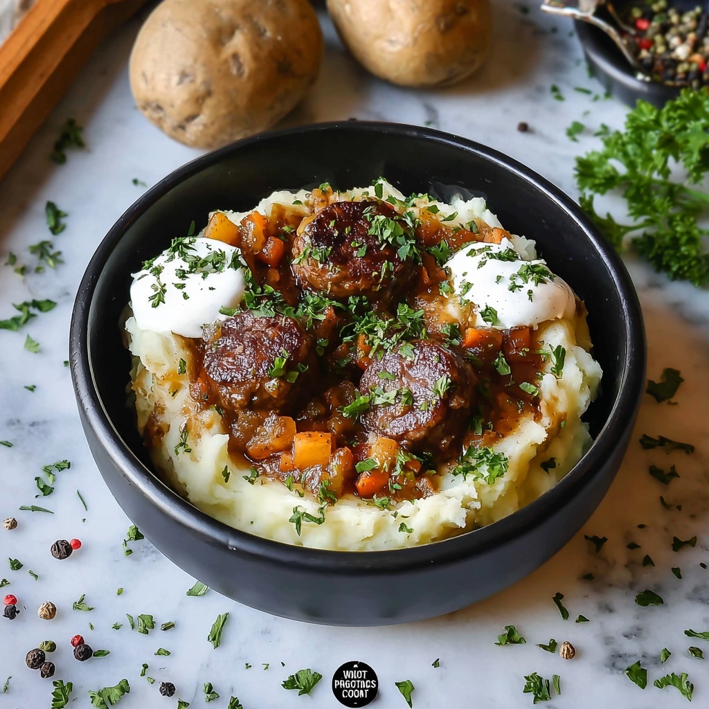 Hearty Steak Bites on Loaded Baked Potatoes Recipe - Recipe Image