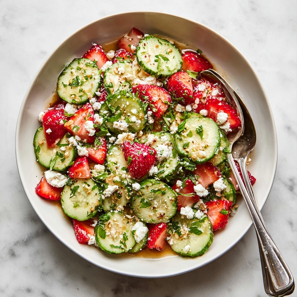 Strawberry Cucumber Salad with Feta, Mint, and Basil Recipe - Recipe Image