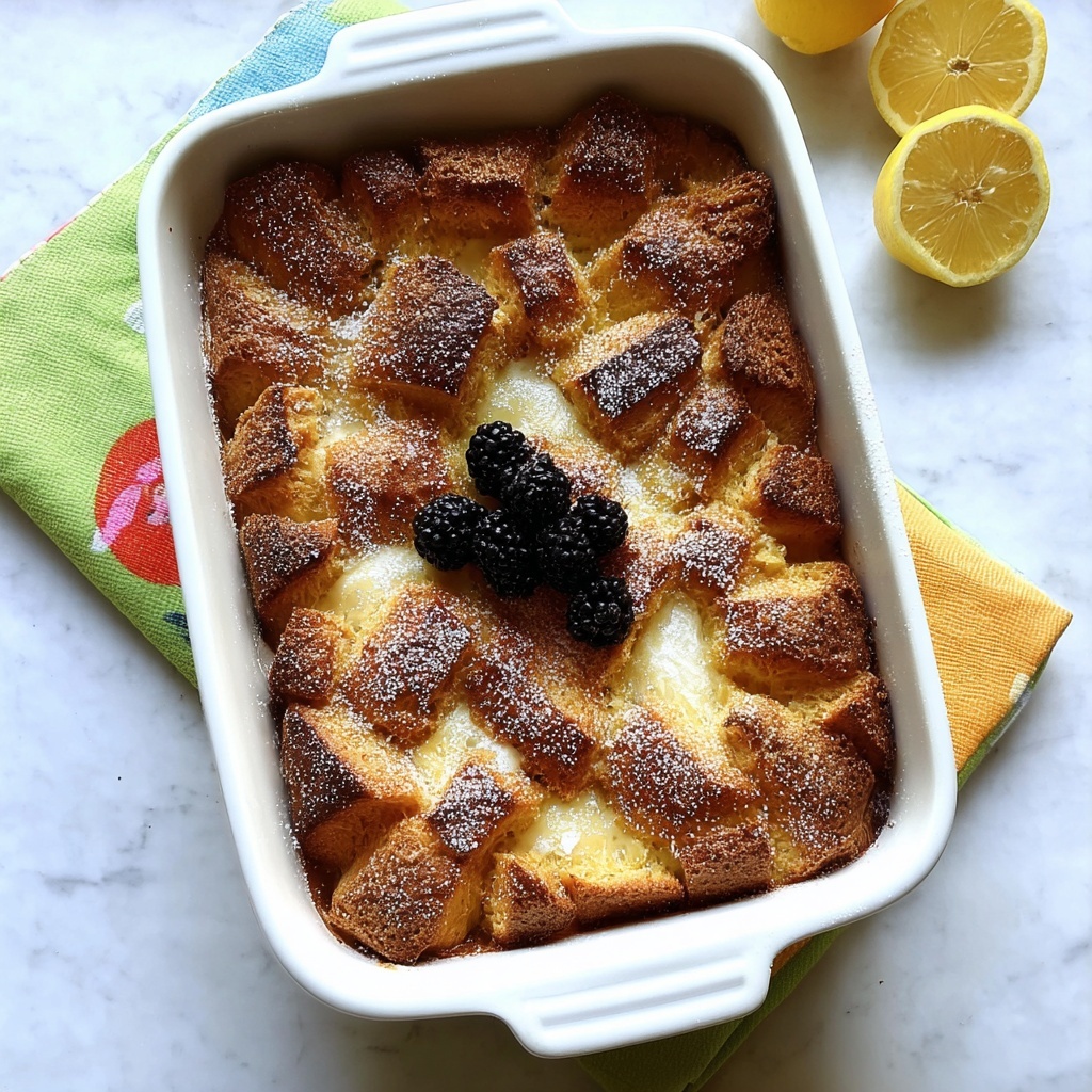 Lemon Blackberry Bread Pudding Recipe - Recipe Image