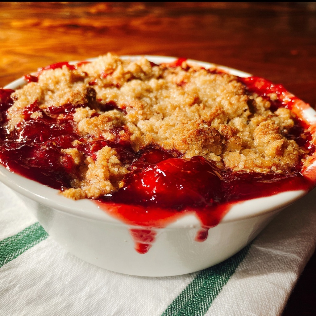 Homemade Peach and Blackberry Crumble Recipe - Recipe Image