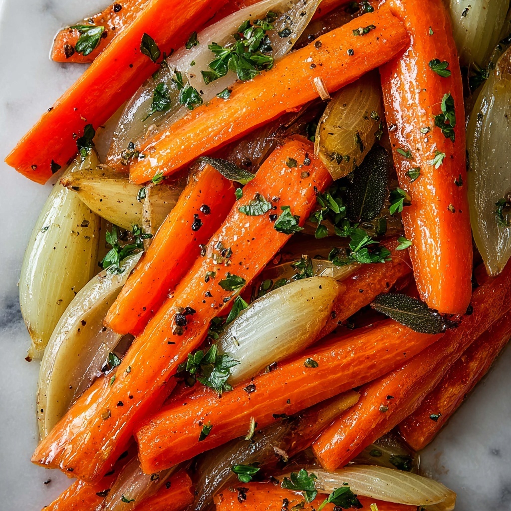 Sauteed Carrots and Shallots with Thyme in Chicken Broth Recipe - Recipe Image