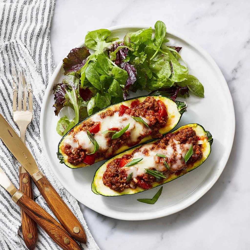 Stuffed Zucchini Boats with Italian Sausage, Cheese, and Basil Recipe - Recipe Image