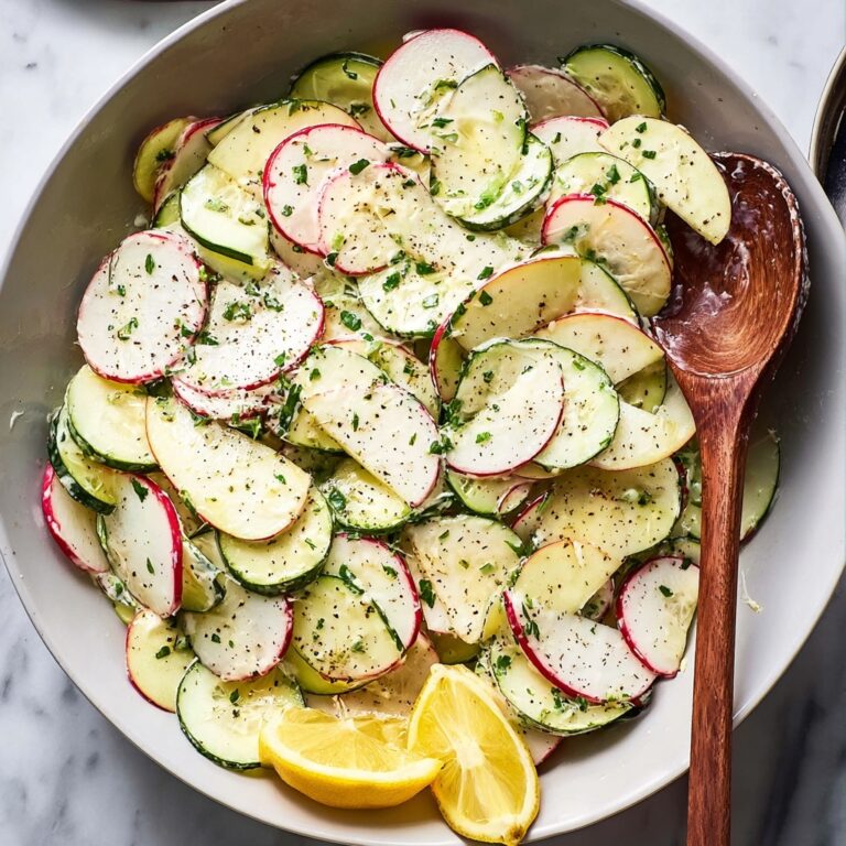 Creamy Cucumber Salad with Apples and Radishes Recipe