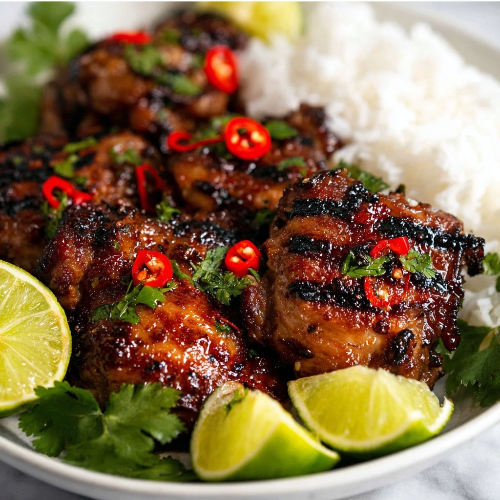 Thai Grilled Chicken (Gai Yang) with Coconut Rice and Lime Chilli Dipping Sauce Recipe - Recipe Image