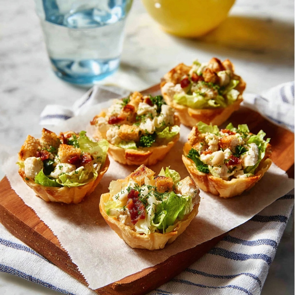 Caesar Salad Wonton Cups Recipe - Recipe Image