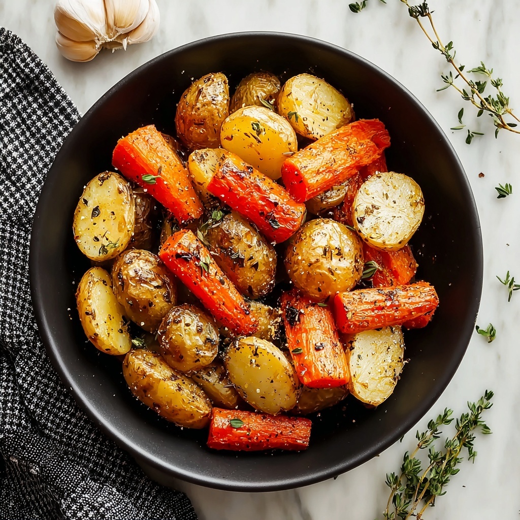 Garlic Herb Roasted Potatoes, Carrots, and Zucchini Recipe - Recipe Image