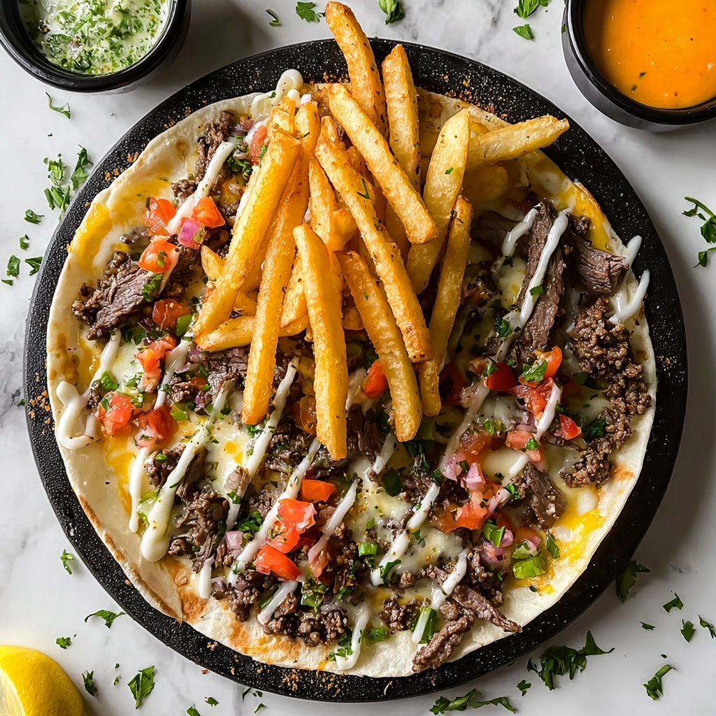 Steak & Cheese Dirty Fry Burritos Recipe - Recipe Image