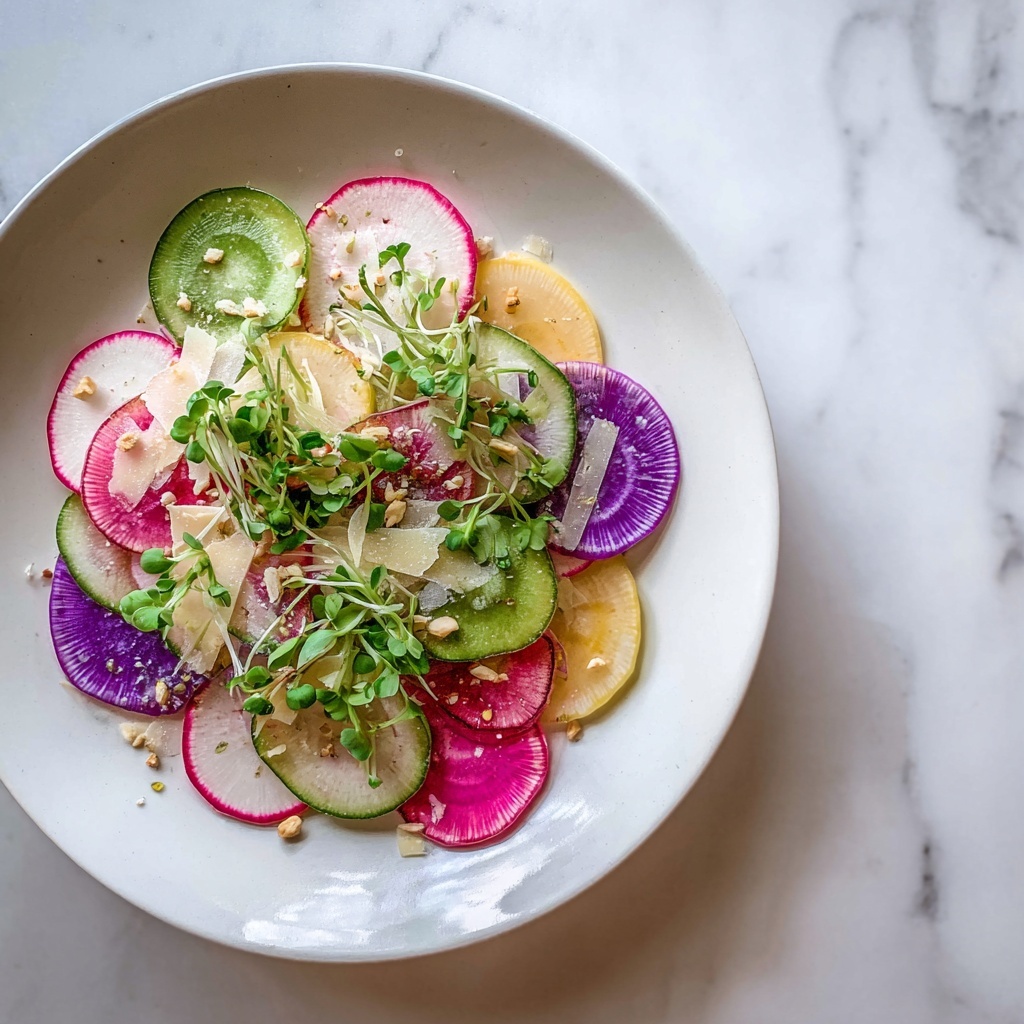 Colorful Radish Salad with Parmesan, Pistachios, and Microgreens Recipe - Recipe Image