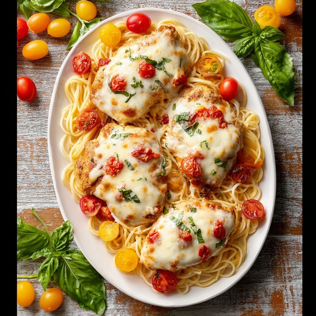 Cheesy Bruschetta Chicken Bake Recipe - Recipe Image