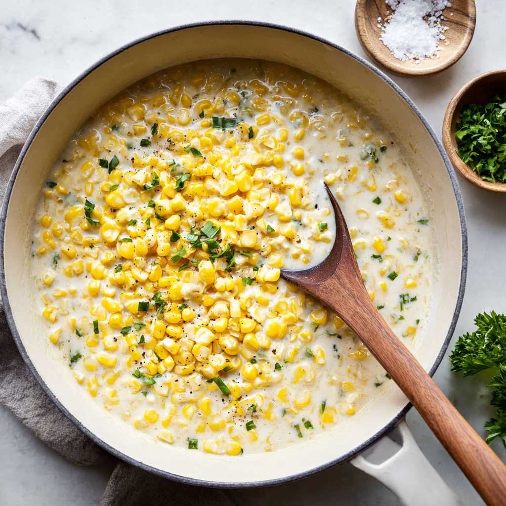 Creamed Corn with Parmesan and Fresh Herbs Recipe - Recipe Image