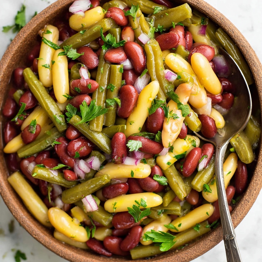 Three Bean Salad with Red Wine Vinaigrette and Fresh Herbs Recipe - Recipe Image