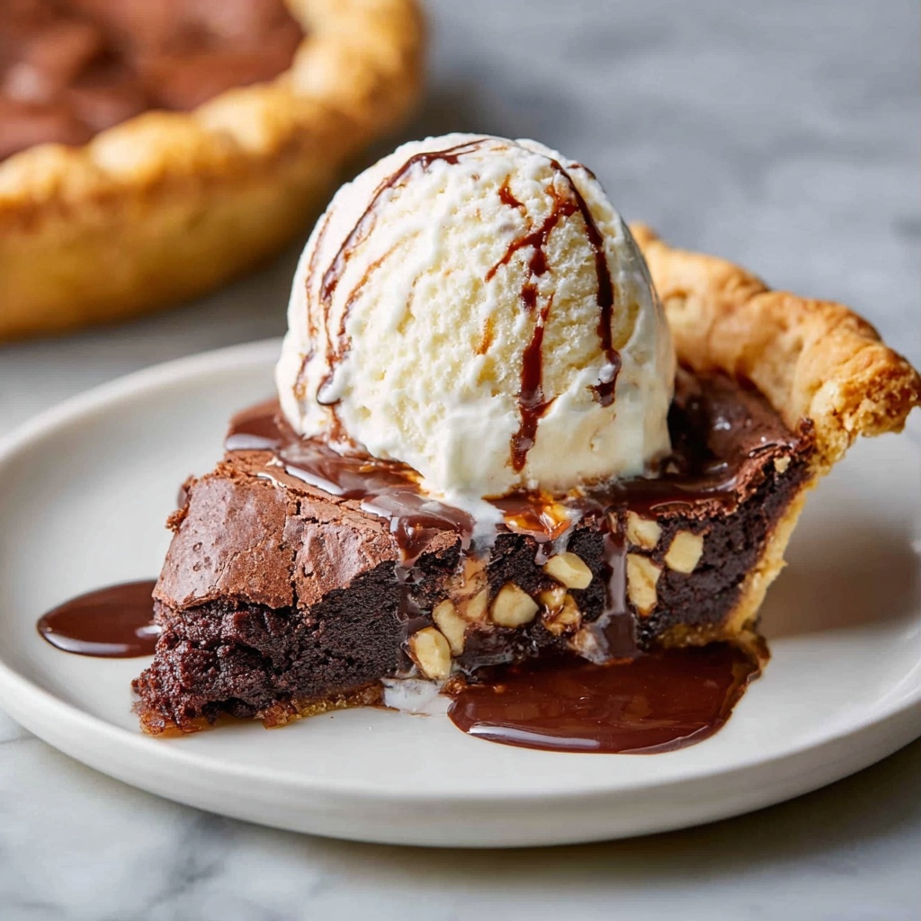 Fudge Brownie Pie with Toasted Pecans Recipe - Recipe Image