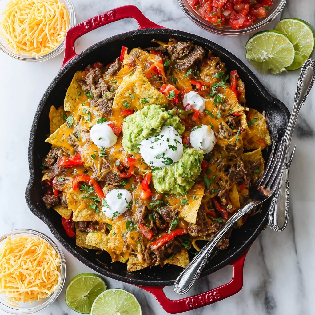 Skillet Steak Fajita Nachos Recipe - Recipe Image