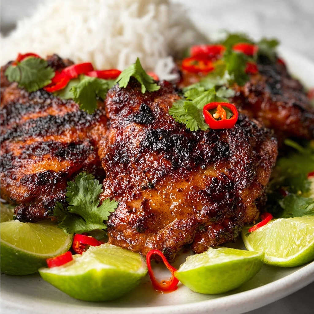 Thai Grilled Chicken (Gai Yang) with Coconut Rice and Lime Chilli Dipping Sauce Recipe - Recipe Image