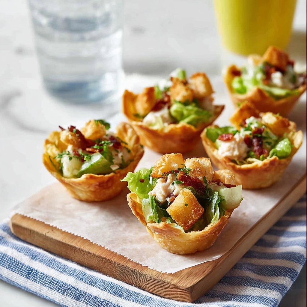 Caesar Salad Wonton Cups Recipe - Recipe Image