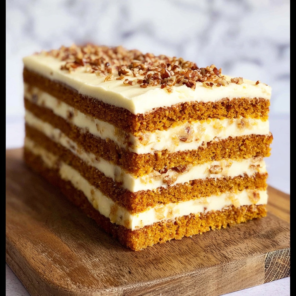 A Very Big Pumpkin Layer Cake with Toffee Pecans and Cream Cheese Frosting Recipe - Recipe Image