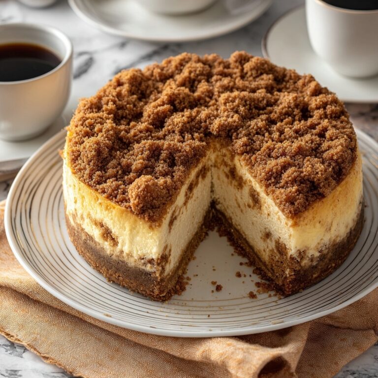Coffee Cake Cheesecake with Cinnamon Sugar and Crumble Recipe