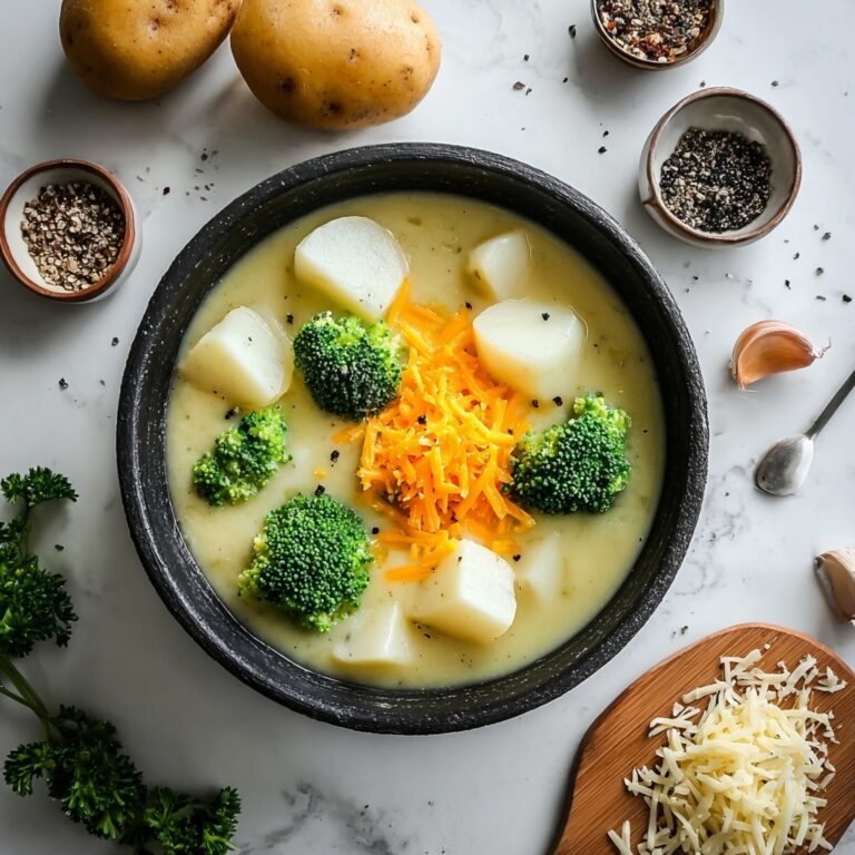 Crockpot Potato Broccoli Cheddar Soup Recipe