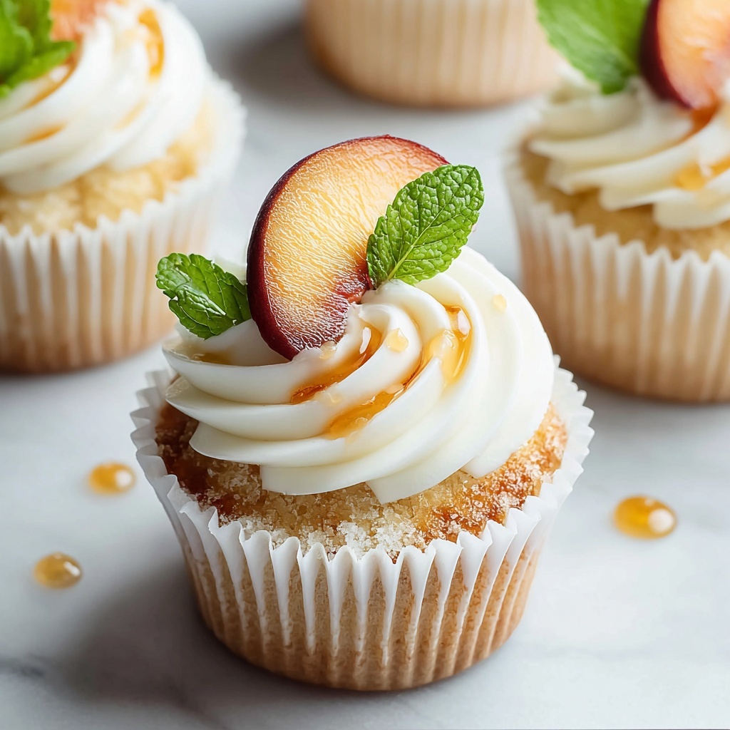 Peach & Honey Cheesecake Cupcakes Recipe - Recipe Image