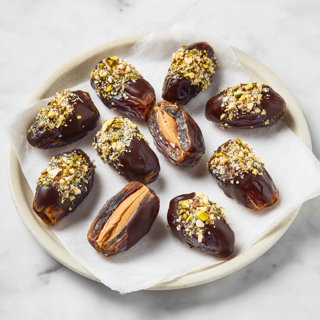 Chocolate Peanut Butter Dates with Pistachios and Almonds Recipe - Recipe Image